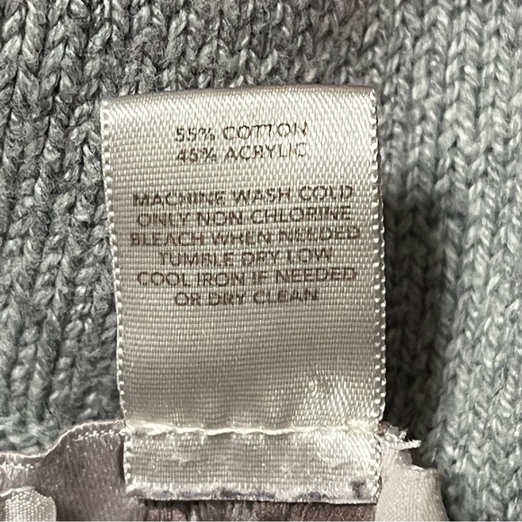 LOFT Scalloped Striped Sweater, Grey and Pink, Size Small - Picture 8 of 9